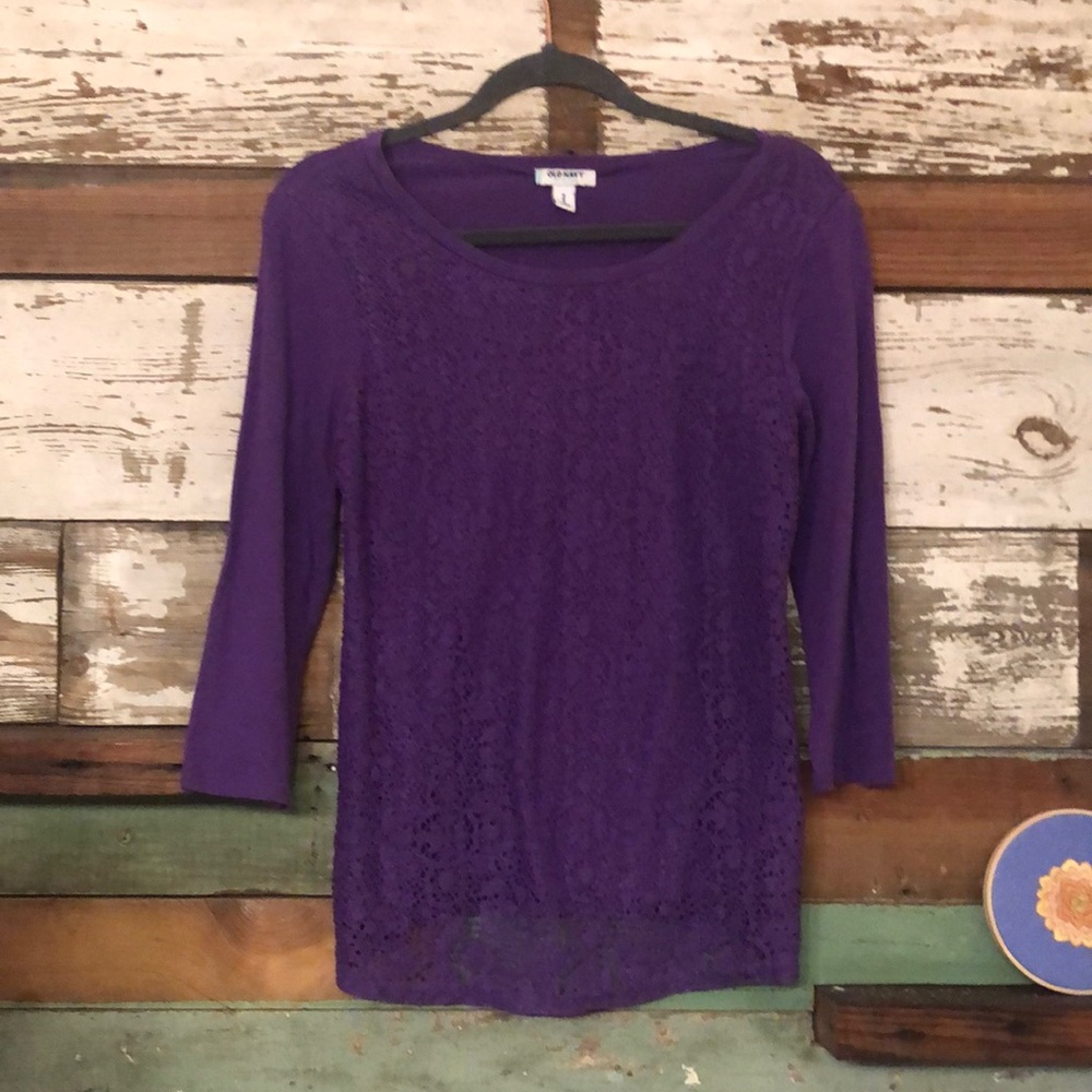 SOLD Scoop Neck Lace Detail Top